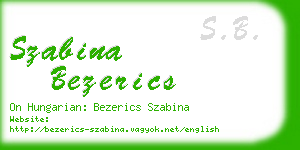 szabina bezerics business card